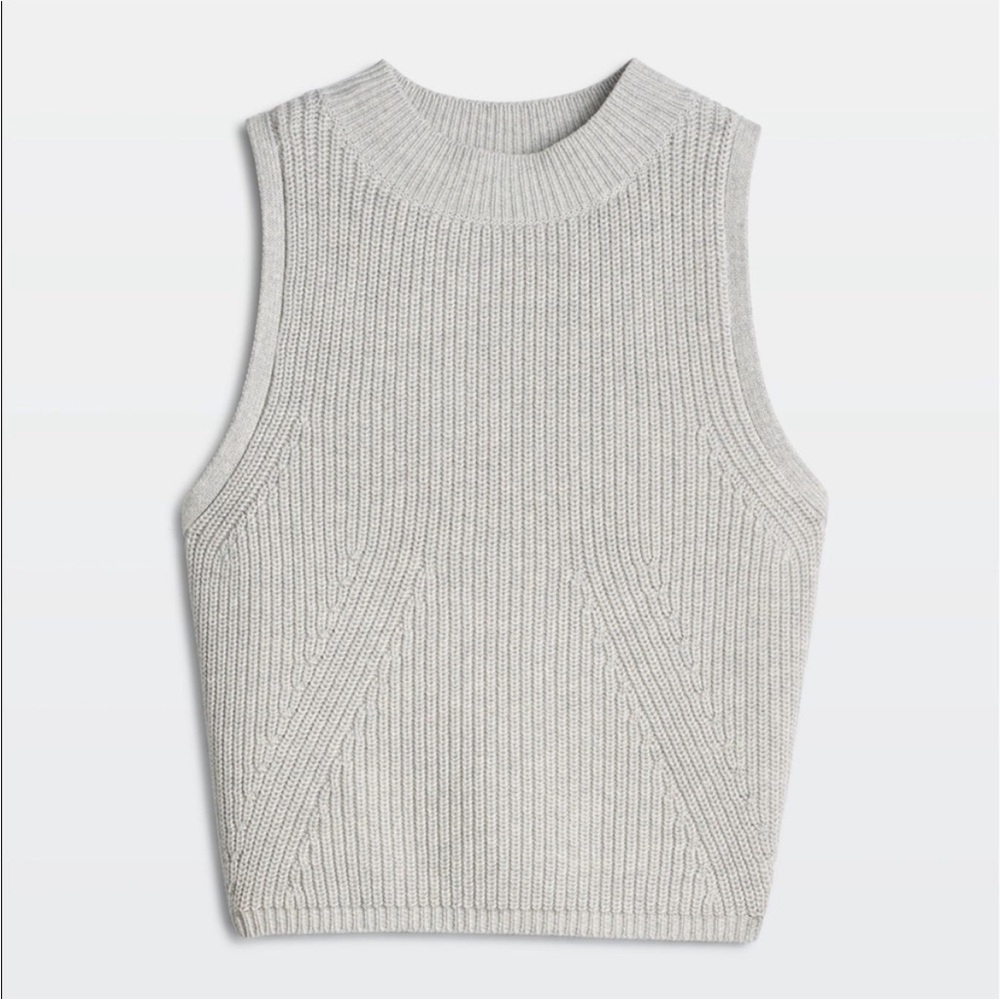 Aritzia Babaton Nathan Knit Top - grey crop sleeveless top